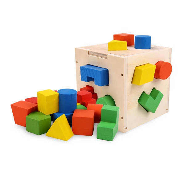 Drvena kocka umetaljka 1116 - univerzalne igračke, edukativne igračke