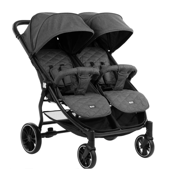 Kolica za blizance Happy 2 Dark Grey KKB40006 - praktična kolica za dvoje dece