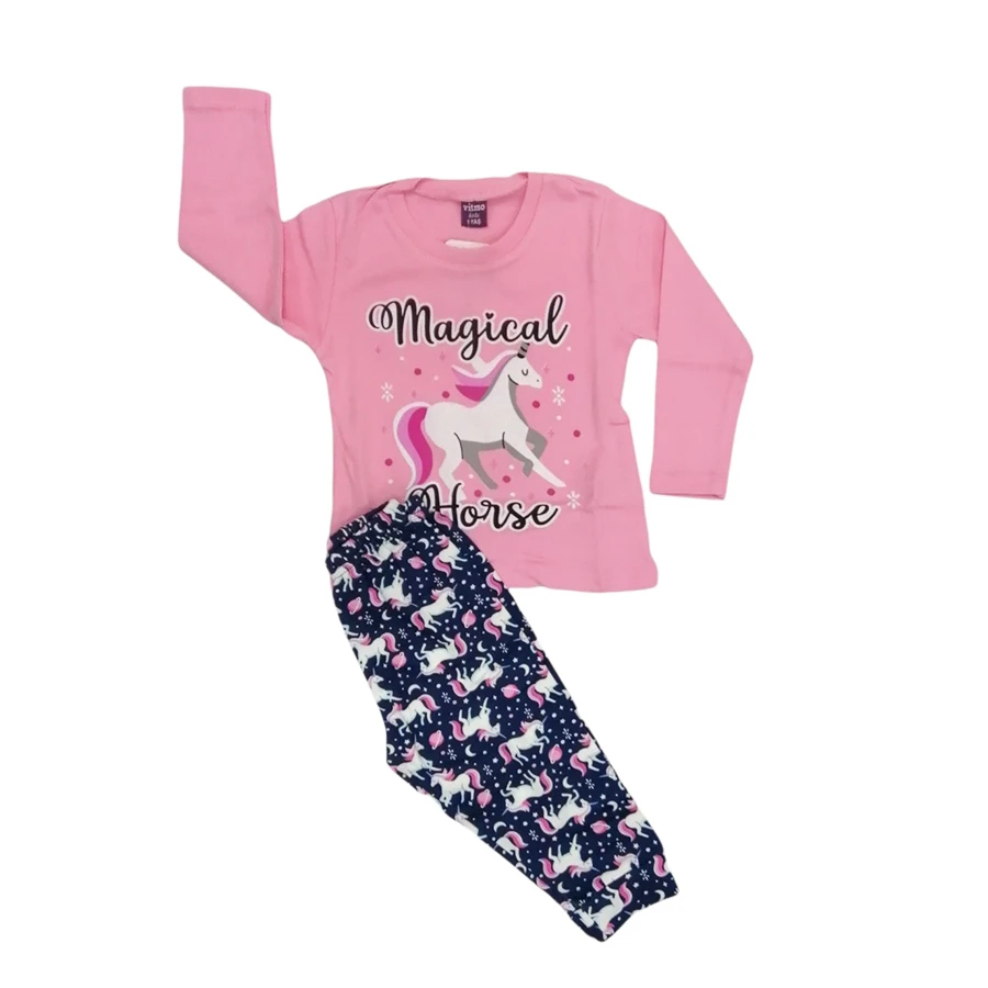 Pidžama jednorog roze 25029 - dug rukav