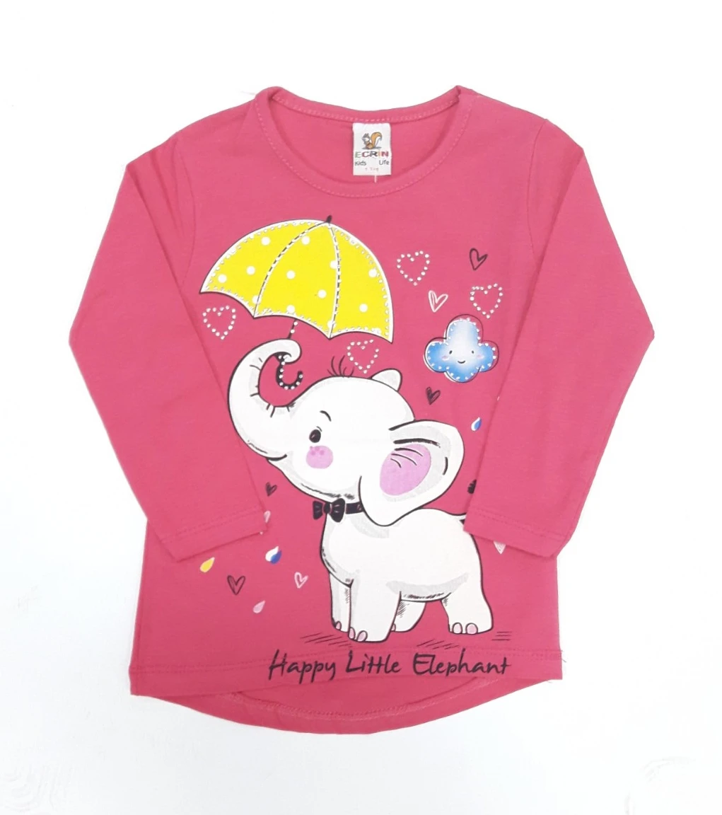 Majica happy little elephan pink