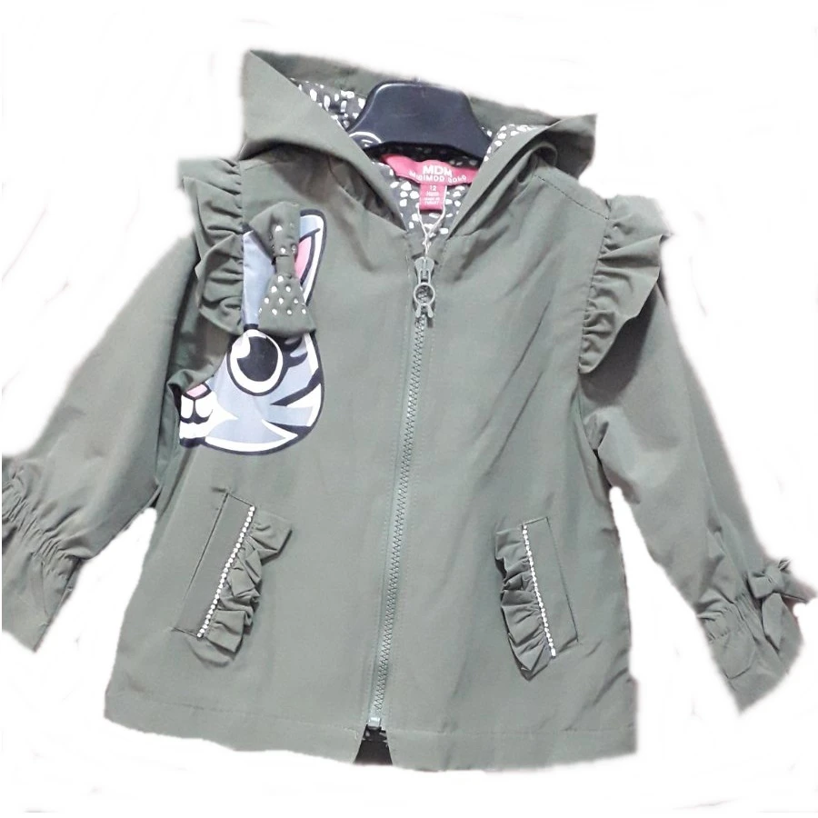 Jakna za devojčicu 20336 - siva jakna za devojčice za proleće ili jesen