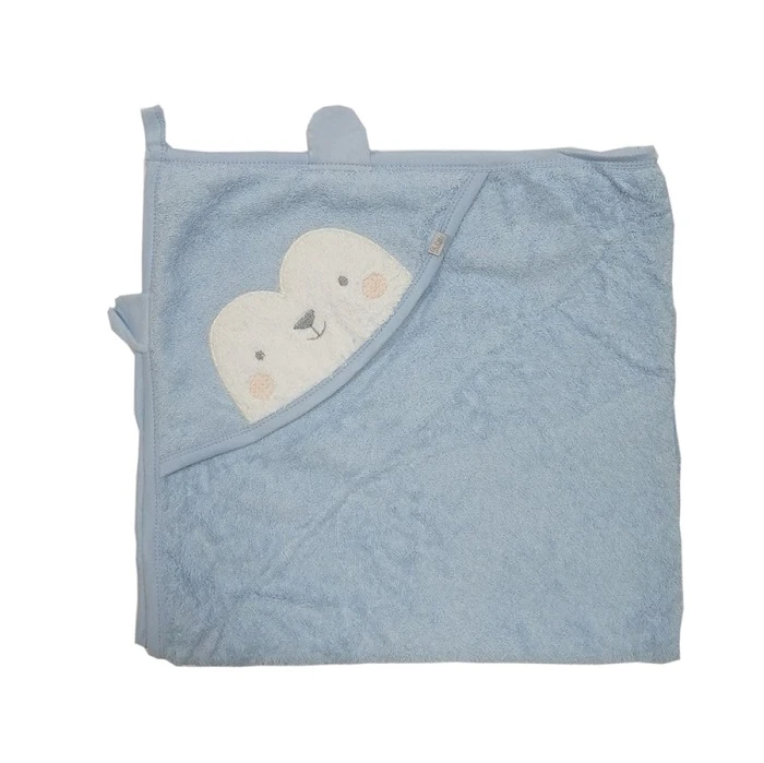 Peškir za bebe plavo majmunče 80X80 384 - Dečiji peškir sa kapuljačom