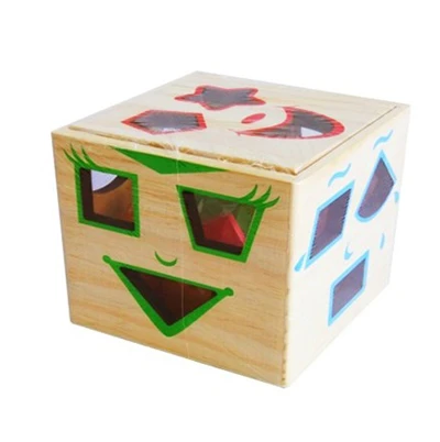 Drvena kocka umetaljka 0002 - drvene igračke za bebe