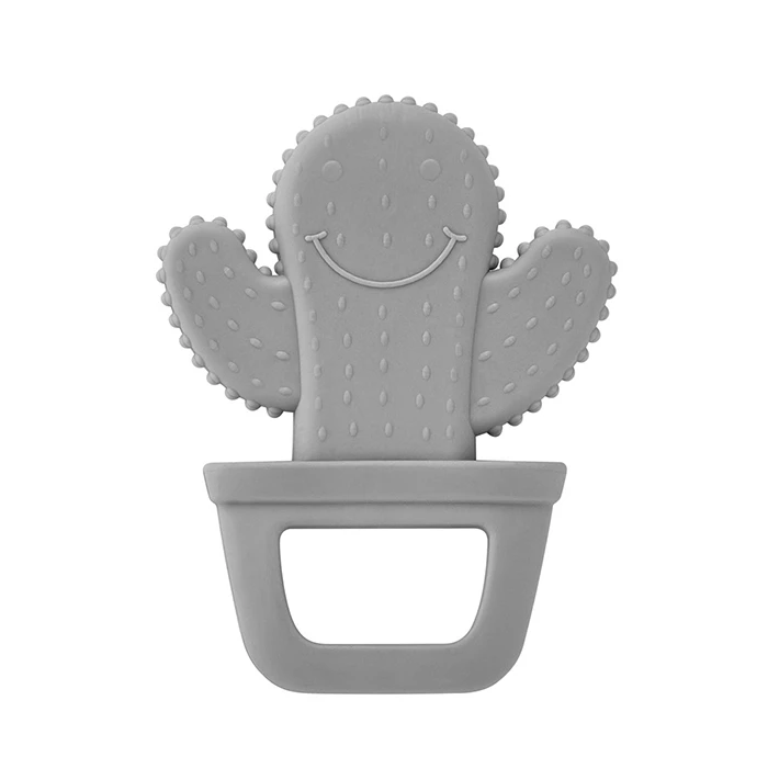 Glodalica za bebe Kaktus sivi 628 - glodalica za bebe siva