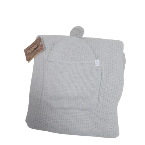 Prekrivač grey sa kapom NIP6510 - prekrivač za bebe, zimski prekrivač