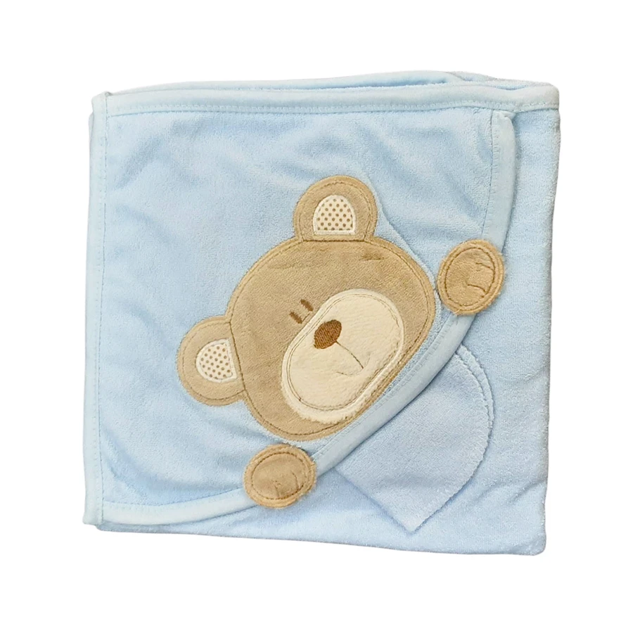 Peškir za bebe plavi Meda 3265 - Pamučni peškir za decu sa kapuljačom