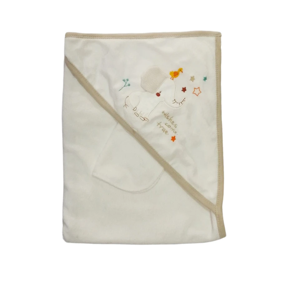 Peškir za bebe Slonić 2169 - Beli peškir za bebe