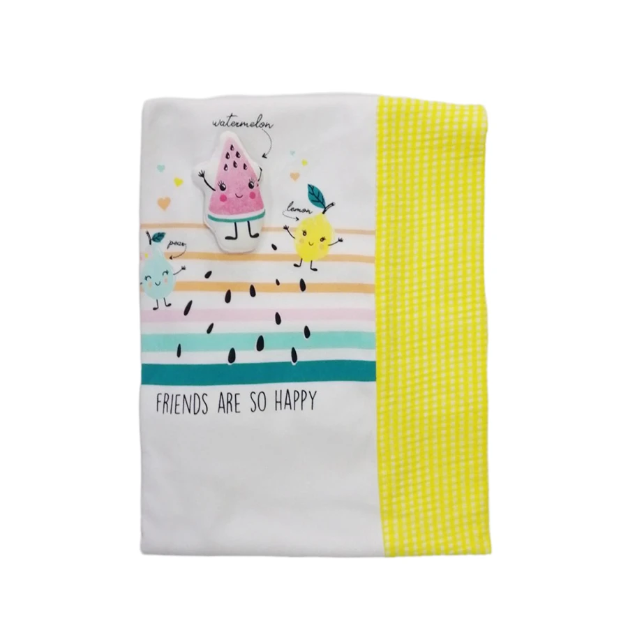 Prekrivač žuti 2189 - pamučni prekrivač za bebe