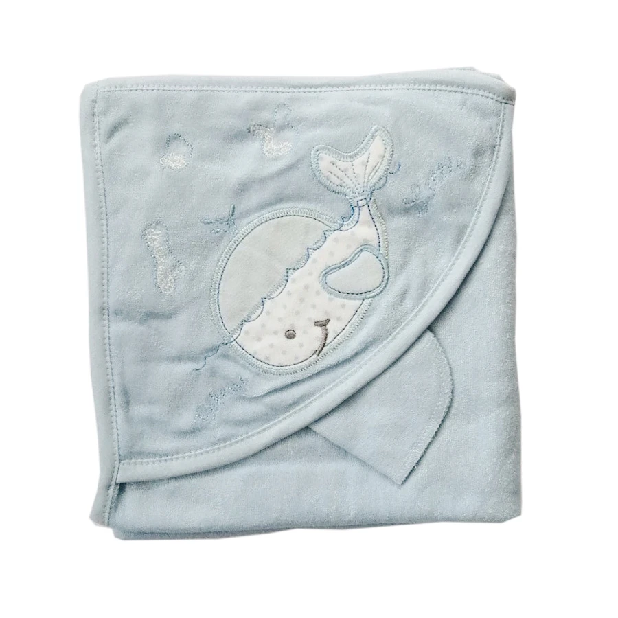 Peškir za bebe plavi Kit 2077 - Pamučni dečiji peškir sa kapuljačom