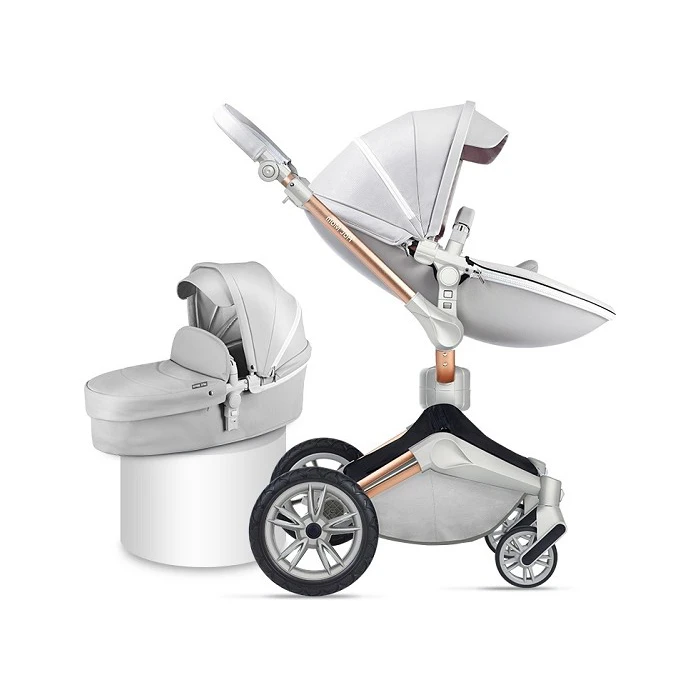 Kolica za bebe Hot Mom Grey 2u1 F023 - aluminijumska dečija kolica i auto sedište za decu