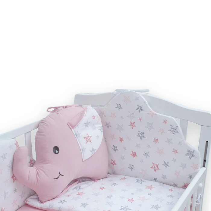  Bebi posteljina roze slonče 900204 - posteljina za dečiji krevetac