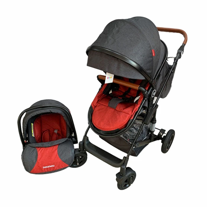 NouNou dečija kolica Set G2 Black Red - praktična kolica za bebe 2u1