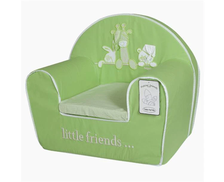 Fotelja za bebe Tri drugara zelena - udobna, zelena fotelja za decu
