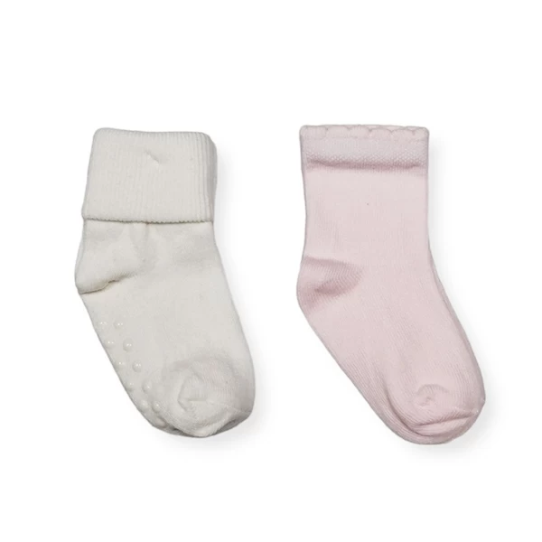 Bebi čarapice rosa-white 2u1 44048 - čarapice za bebe
