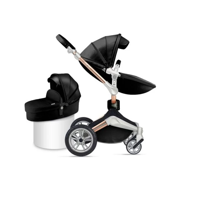 Kolica za bebe Hot Mom Black 2u1 F023 - elegantna dečija kolica u crnoj boji