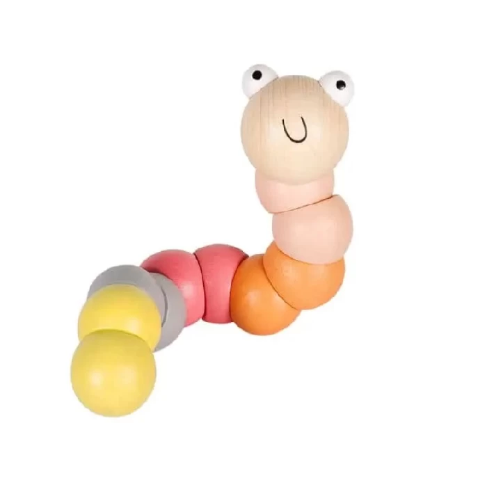 Lule savitljiva igračka crvić LU8804 - drvena igračka za bebe