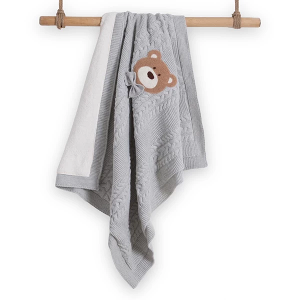 Prekrivač sivi 6994 - prekrivač za bebe, ćebe, ćebence