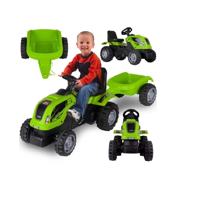 Traktor na pedale zeleni 956 - traktor sa prikolicom za decu